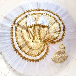 White and gold professional ballet tutu